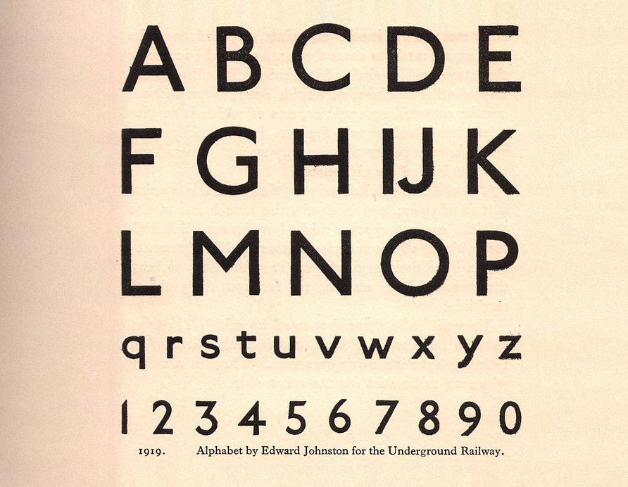 Johnston underground 1919 typeface